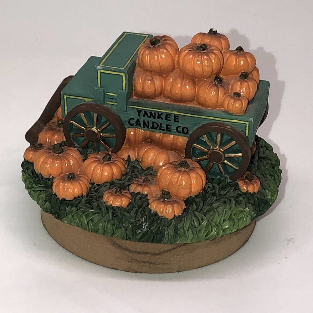 Yankee Candle Co Pumpkin Wagon Topper 3" Fall Autumn Halloween Thanksgiving
